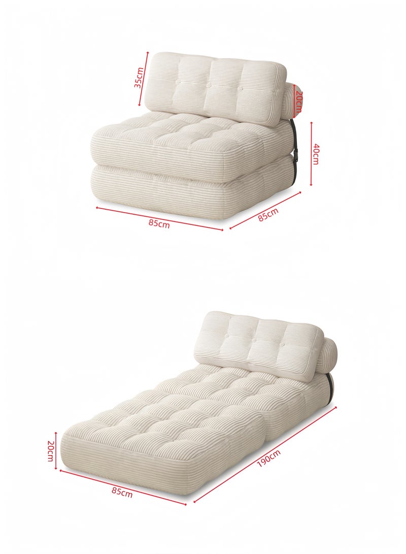 Amoyls Multifunctional Foldable Sofa Bed with Ergonomic Support & Skin-Friendly Corduroy Fabric, Perfect for Living Rooms, Bedrooms, and Guest Spaces - Image 2